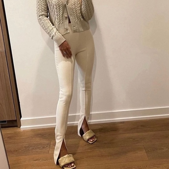 Zara beige split ottoman tousers - Picture 4 of 6